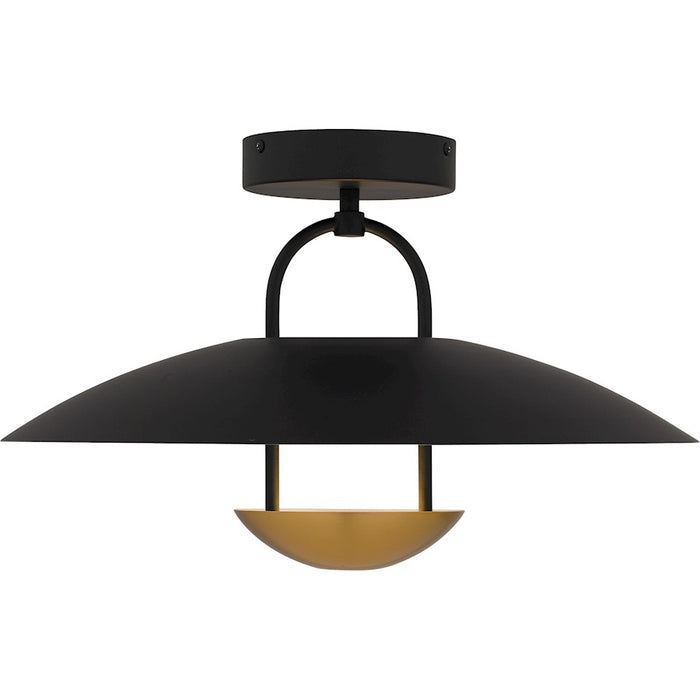 Quoizel Bingham Light Semi-Flush Mount, Matte Black/Metal