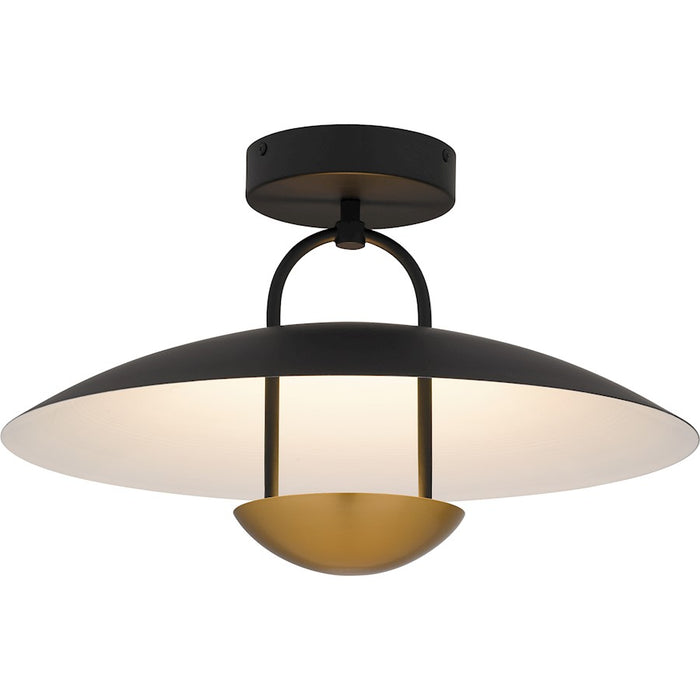 Quoizel Bingham Light Semi-Flush Mount, Matte Black/Metal