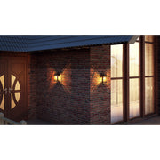Quoizel Booker 9in 1-Light Outdoor Wall Sconce | Traditional Mystic Black and Clear Seedy Glass | Porch & Entryway | 9 x 8.5 x 15 in | Model BKR8408K