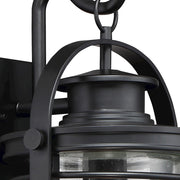 Quoizel Booker 11in 1-Light Outdoor Wall Sconce | Traditional Mystic Black and Clear Seedy Glass | Porch & Entryway | Model BKR8410K