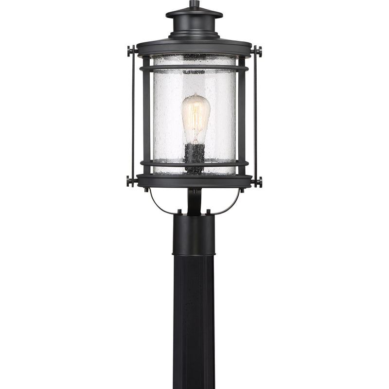 Quoizel Booker 10in 1-Light Outdoor Wall Sconce | Traditional Mystic Black and Clear Seedy Glass | Porch & Entryway | Model BKR9010K