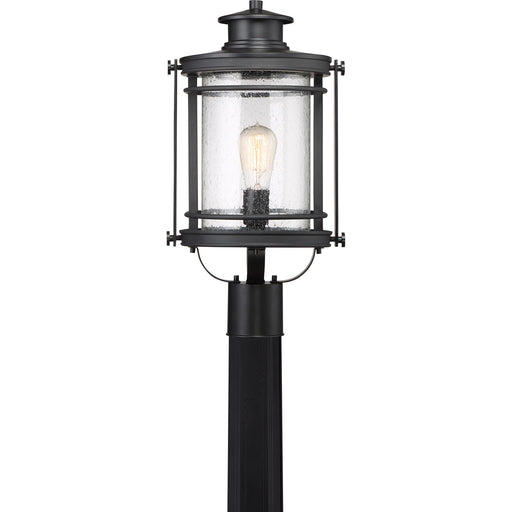 Quoizel Booker 10in 1-Light Outdoor Wall Sconce | Traditional Mystic Black and Clear Seedy Glass | Porch & Entryway | Model BKR9010K