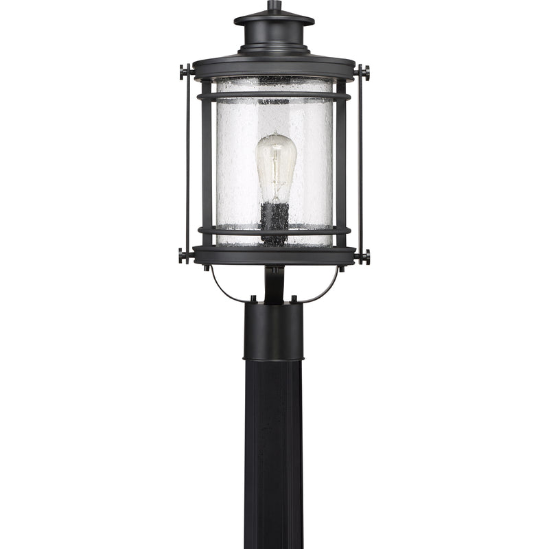 Quoizel Booker 10in 1-Light Outdoor Wall Sconce | Traditional Mystic Black and Clear Seedy Glass | Porch & Entryway | Model BKR9010K