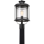 Quoizel Booker 10in 1-Light Outdoor Wall Sconce | Traditional Mystic Black and Clear Seedy Glass | Porch & Entryway | Model BKR9010K