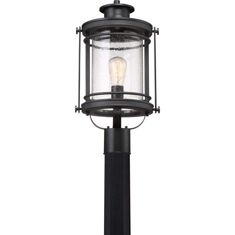 Quoizel Booker 10in 1-Light Outdoor Wall Sconce | Traditional Mystic Black and Clear Seedy Glass | Porch & Entryway | Model BKR9010K