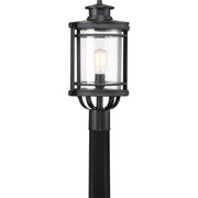 Quoizel Booker 10in 1-Light Outdoor Wall Sconce | Traditional Mystic Black and Clear Seedy Glass | Porch & Entryway | Model BKR9010K