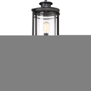 Quoizel Booker 10in 1-Light Outdoor Wall Sconce | Traditional Mystic Black and Clear Seedy Glass | Porch & Entryway | Model BKR9010K