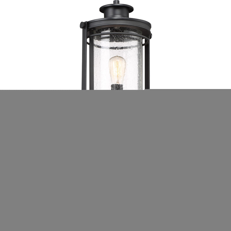 Quoizel Booker 10in 1-Light Outdoor Wall Sconce | Traditional Mystic Black and Clear Seedy Glass | Porch & Entryway | Model BKR9010K
