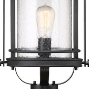 Quoizel Booker 10in 1-Light Outdoor Wall Sconce | Traditional Mystic Black and Clear Seedy Glass | Porch & Entryway | Model BKR9010K