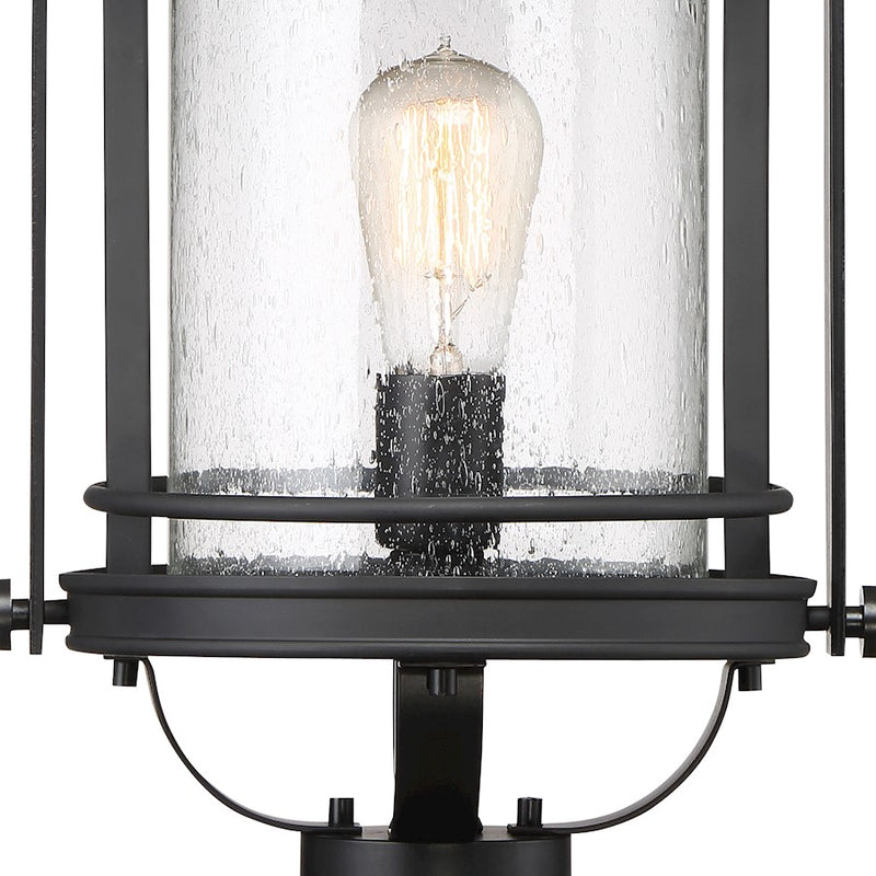 Quoizel Booker 10in 1-Light Outdoor Wall Sconce | Traditional Mystic Black and Clear Seedy Glass | Porch & Entryway | Model BKR9010K