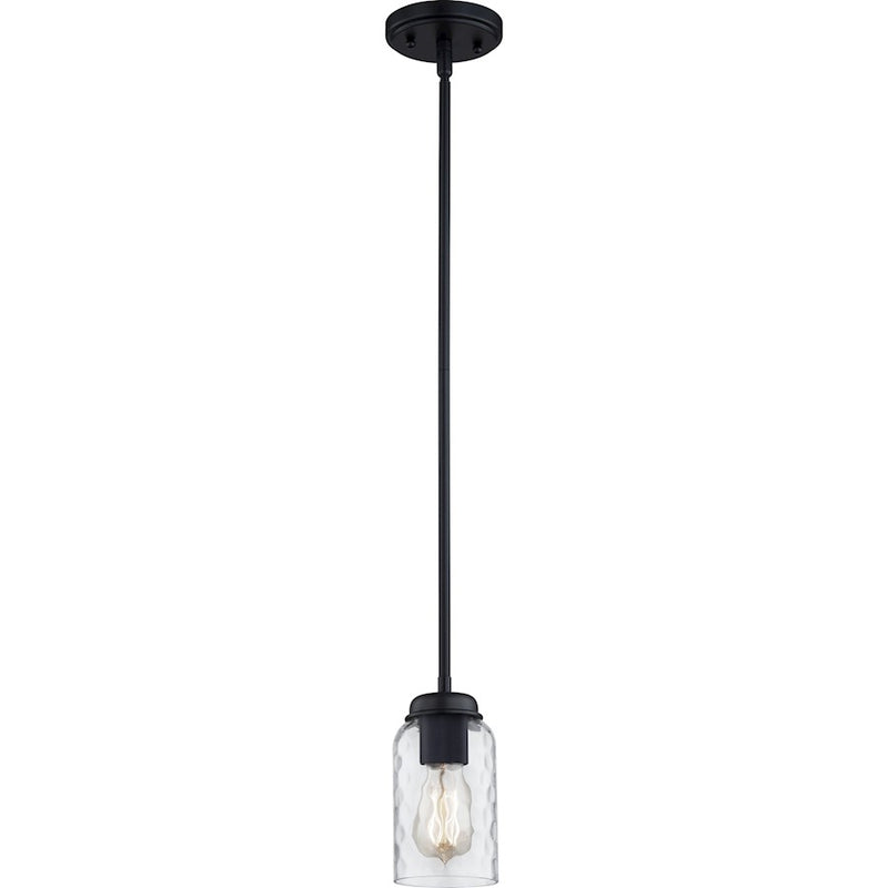 Quoizel Blanche 1 Light Mini Pendant, Matte Black