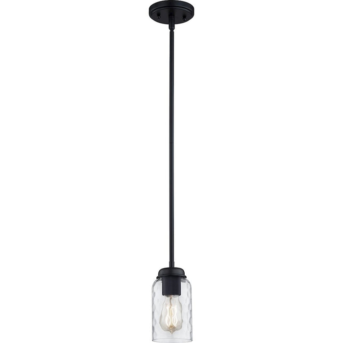 Quoizel Blanche 1 Light Mini Pendant, Matte Black