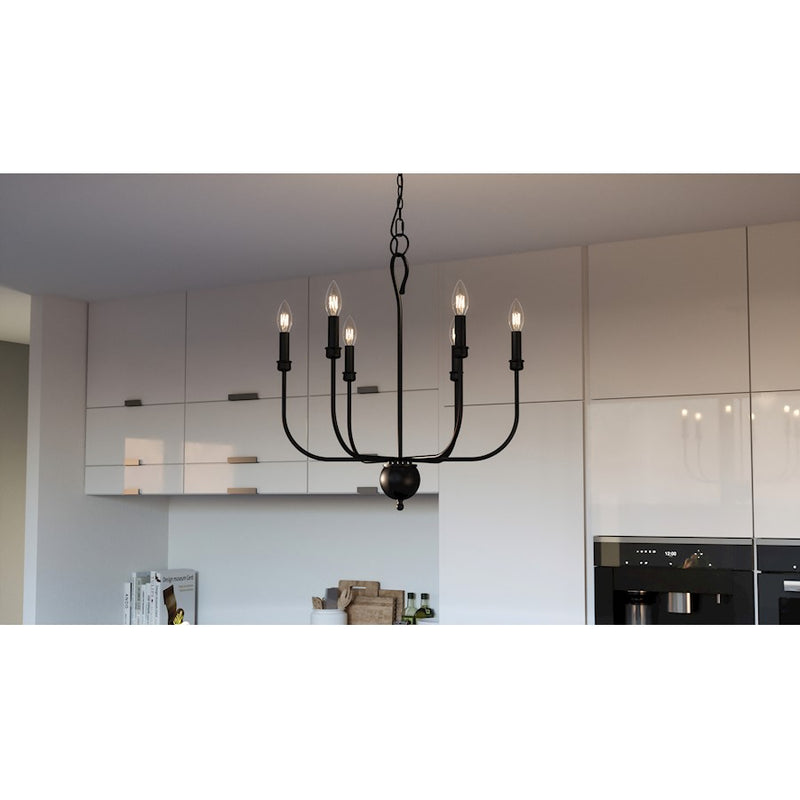 Quoizel Blanche Chandelier, Matte Black