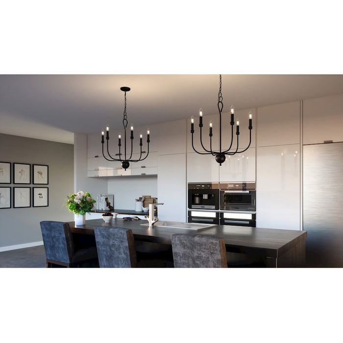 Quoizel Blanche Chandelier, Matte Black