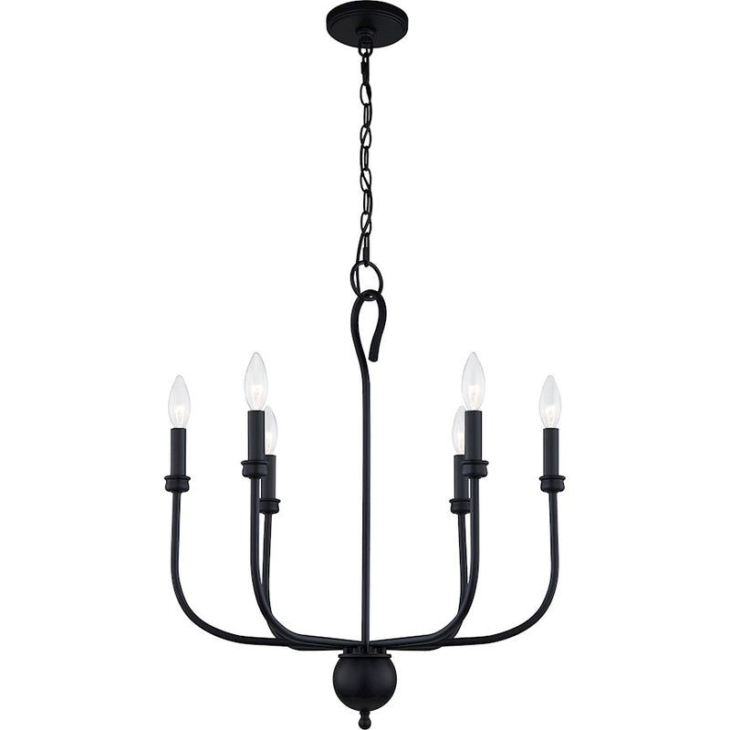 Quoizel Blanche Chandelier, Matte Black
