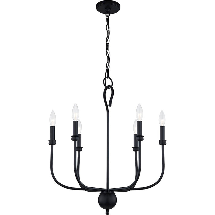 Quoizel Blanche Chandelier, Matte Black