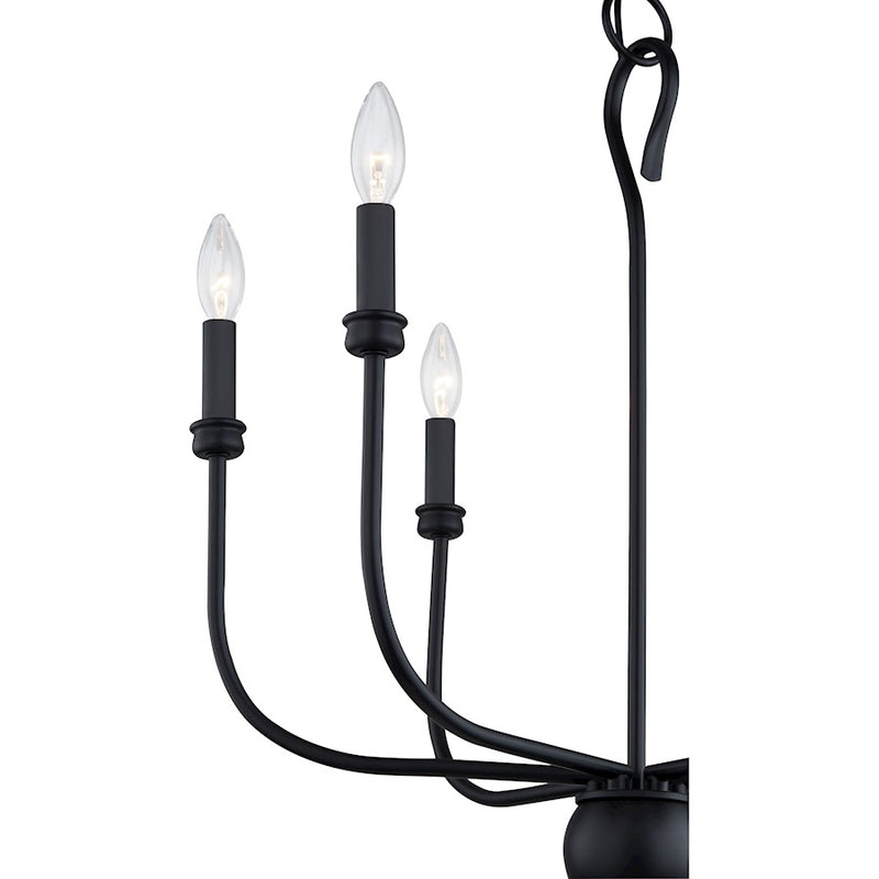 Quoizel Blanche Chandelier, Matte Black