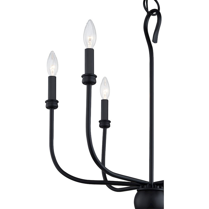 Quoizel Blanche Chandelier, Matte Black