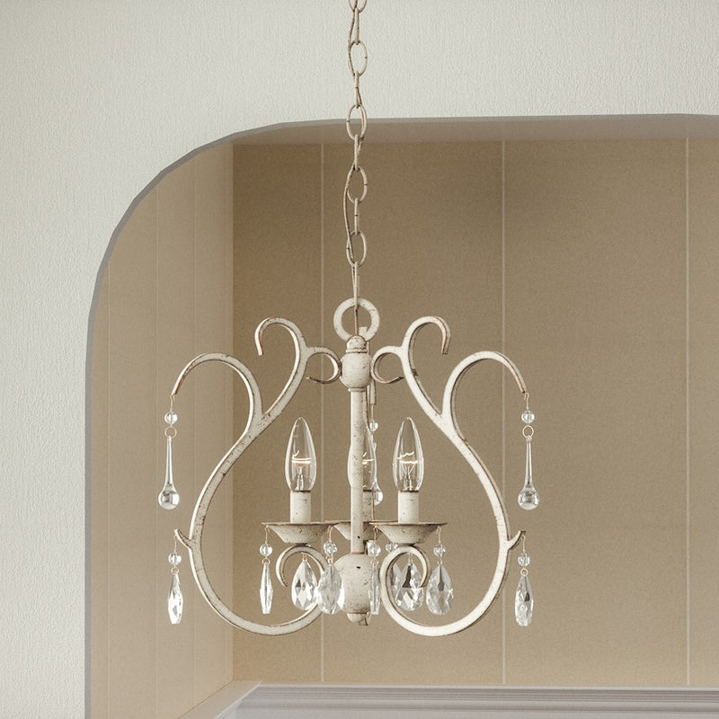 Quoizel Blanca 3 Light Pendant, Antique White