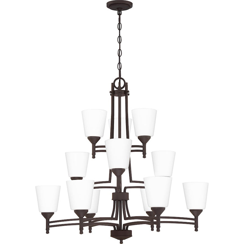 Quoizel Billingsley 12 Light Chandelier, Old Bronze