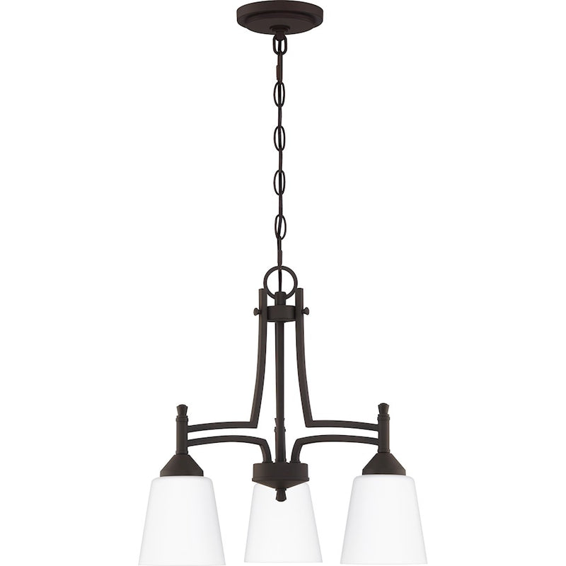 Quoizel Billingsley 3 Light Chandelier, Old Bronze