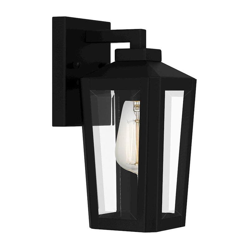 Quoizel Blomfield 1 Light Outdoor Lantern, Matte Black/Beveled