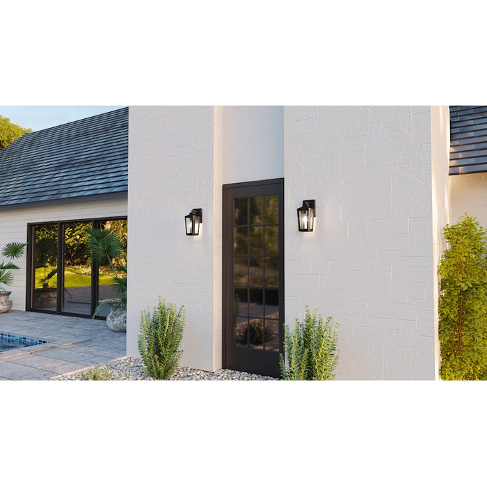 Quoizel Blomfield 1 Light Outdoor Lantern, Matte Black/Beveled