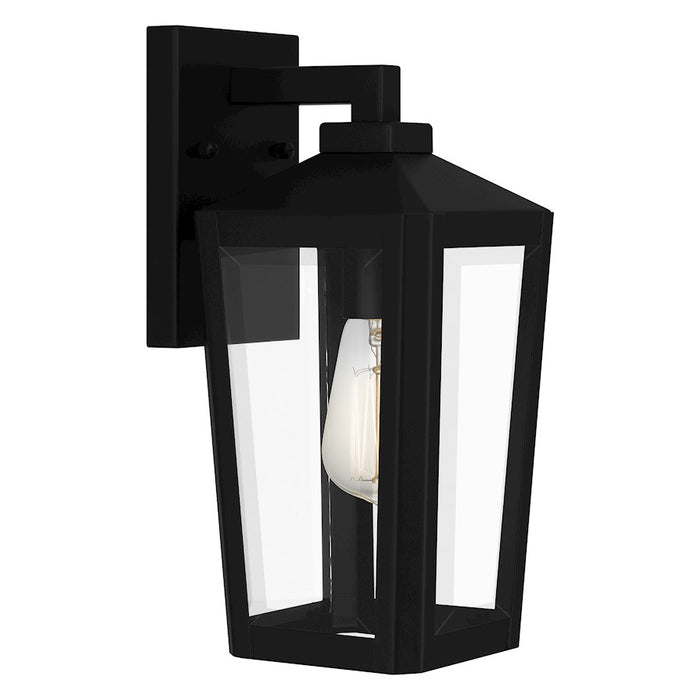 Quoizel Blomfield 1 Light Outdoor Lantern, Matte Black/Beveled