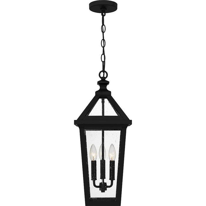 Quoizel Boulevard 3 Light 23" Outdoor Lantern, Black/Clear Seedy