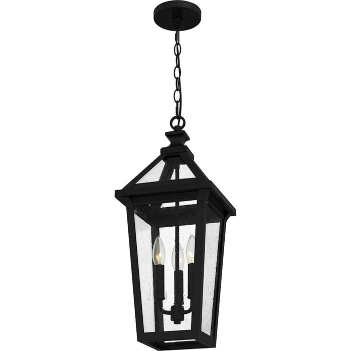 Quoizel Boulevard 3 Light 23" Outdoor Lantern, Black/Clear Seedy