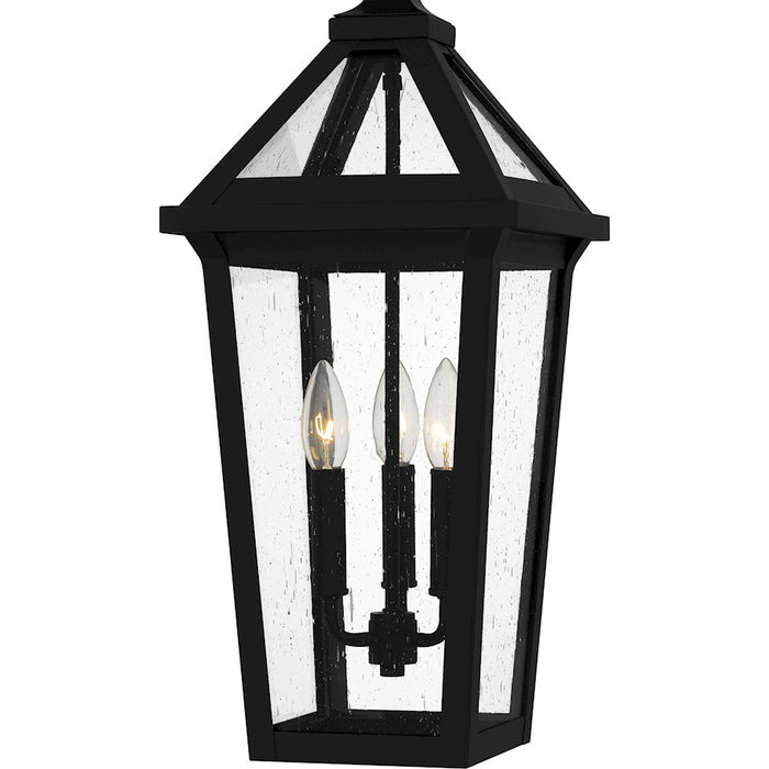 Quoizel Boulevard 3 Light 23" Outdoor Lantern, Black/Clear Seedy