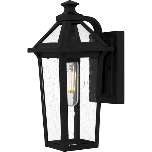 Quoizel Boulevard 1 Light 13" Outdoor Lantern, Black/Clear Seedy - BLV8406MBK