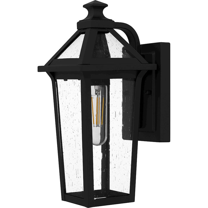 Quoizel Boulevard 1 Light 13" Outdoor Lantern, Black/Clear Seedy