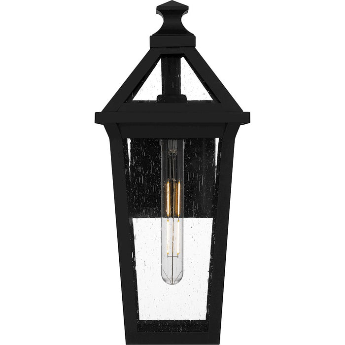 Quoizel Boulevard 1 Light 18" Outdoor Lantern, Black/Clear Seedy