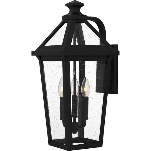 Quoizel Boulevard 3 Light 21" Outdoor Lantern, Black/Clear Seedy - BLV8409MBK