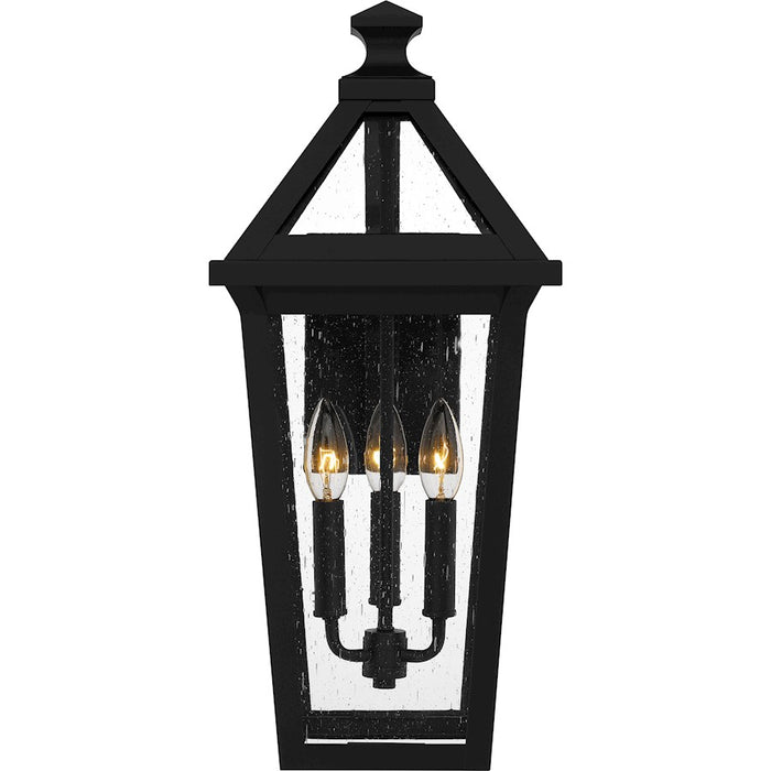 Quoizel Boulevard 3 Light 21" Outdoor Lantern, Black/Clear Seedy