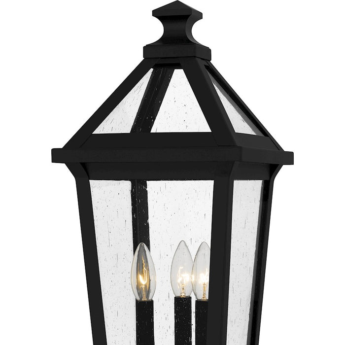 Quoizel Boulevard 3 Light Outdoor Post Lantern, Black/Clear Seedy