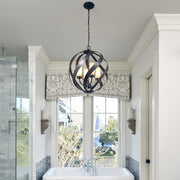 Quoizel Blacksmith 19in 4-Light Pendant | Sculptural Old Black and Opal Etched Glass | Kitchen Island & Dining Room | Model BMS2820OK