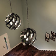 Quoizel Blacksmith 26in 5-Light Pendant | Industrial Old Black and Opal Etched Glass | Dining Room & Foyer | 26 x 26 x 29.5 in | Model BMS2826OK