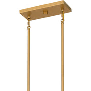 Quoizel Brinkman 42in 5-Light Island Chandelier | Modern Matte White and Brushed Weathered Brass Steel | Kitchen Island & Dining Room | Model BNK542W