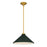 Quoizel Bradbury 1-Lt Pendant w/Dark Green Shade, Brushed Gold - BRADE1814BRG
