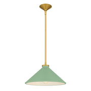 Quoizel Bradbury 1-Lt Pendant w/Light Green Shade, Brushed Gold - BRADG1814BRG