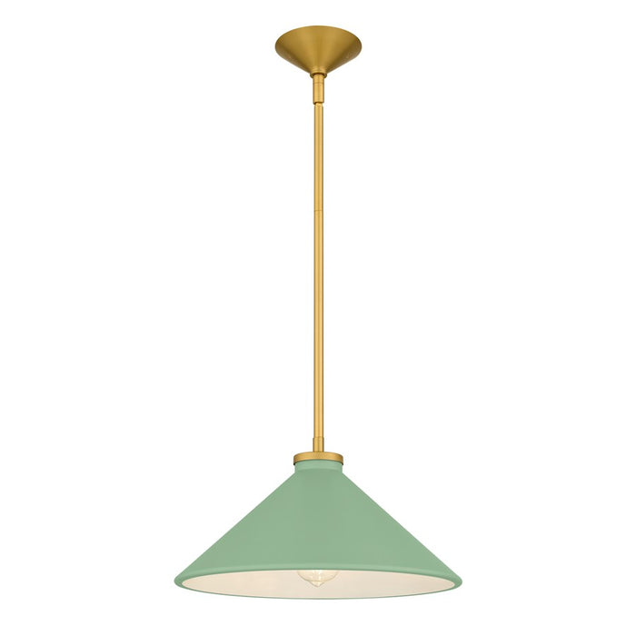 Quoizel Bradbury 1-Lt Pendant w/Light Green Shade, Brushed Gold - BRADG1814BRG