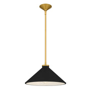 Quoizel Bradbury 1-Lt Pendant w/Black Shade, Brushed Gold - BRADK1814BRG