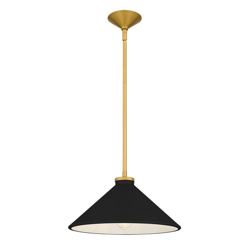 Quoizel Bradbury 1-Lt Pendant w/Black Shade, Brushed Gold - BRADK1814BRG