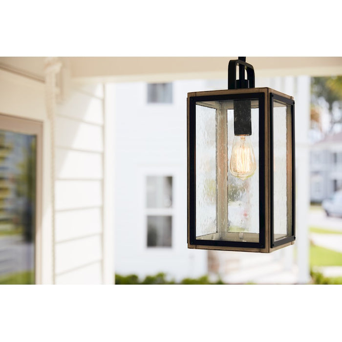 Quoizel Bramshaw 1 Light 18.5" Outdoor Lantern, Matte Black/Seeded