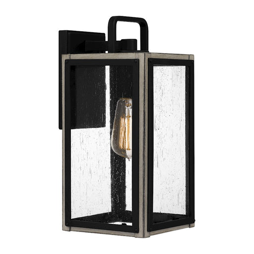 Quoizel Bramshaw 1 Light Outdoor Lantern, Matte Black/Seeded