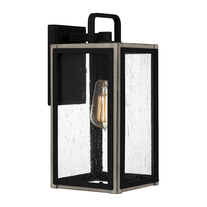 Quoizel Bramshaw 1 Light Outdoor Lantern, Matte Black/Seeded