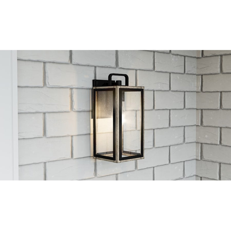 Quoizel Bramshaw 1 Light Outdoor Lantern, Matte Black/Seeded