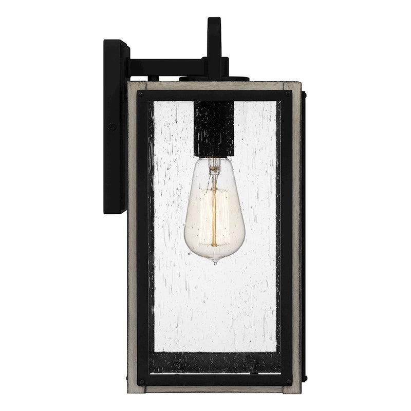Quoizel Bramshaw 1 Light Outdoor Lantern, Matte Black/Seeded